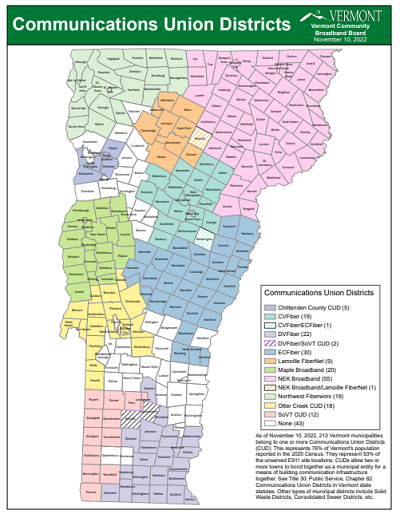 Vermont CUD map