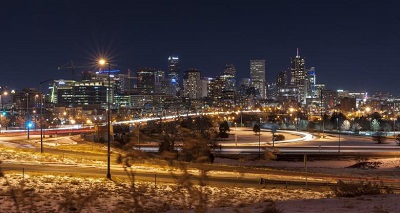 Downtown Denver at night