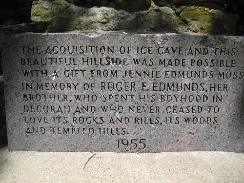 Decorah Ice Cave inscription