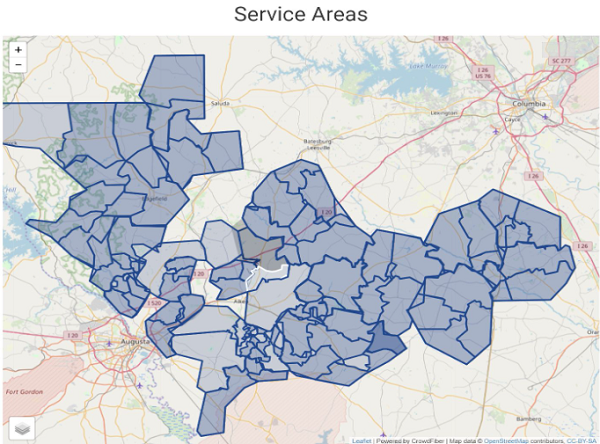 Aiken Elec Coop Service Area map