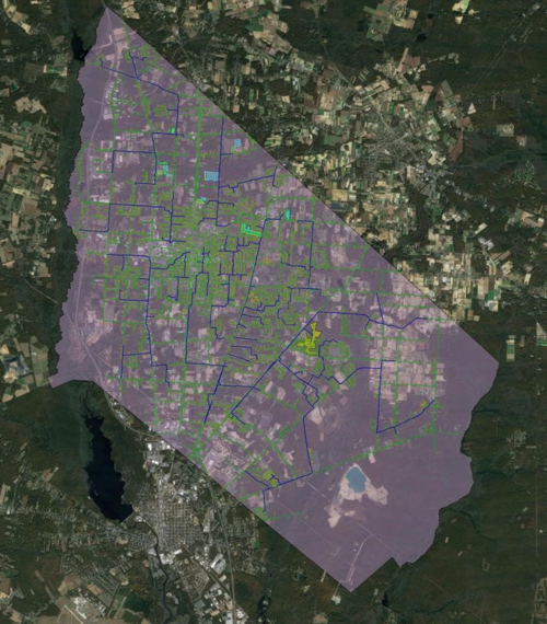 A map outlining proposed network in Vineland NJ