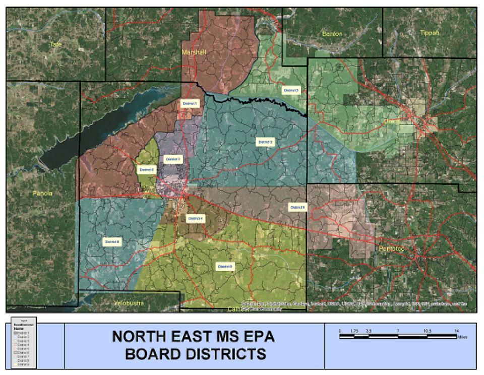North East Mississippi Electric Power Service Areas map