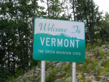 Welcome to Vermont sign